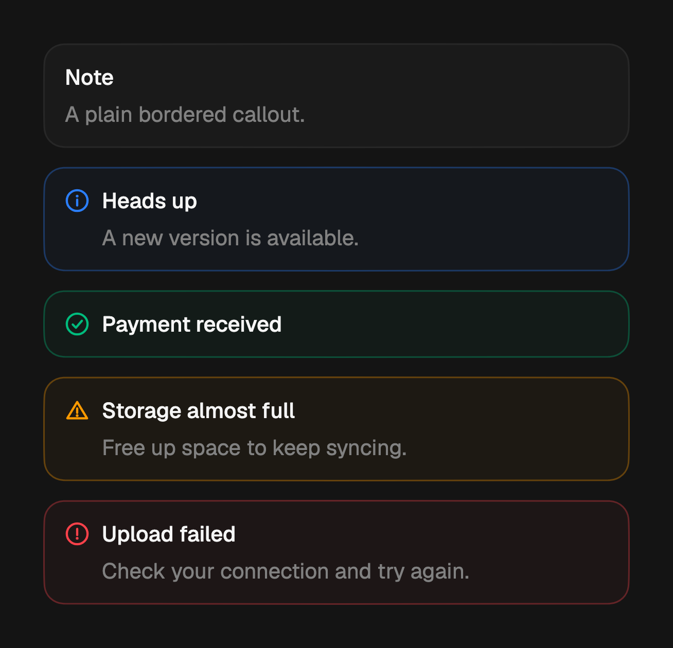 Alert variants