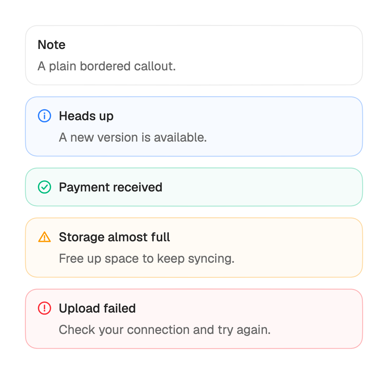 Alert variants