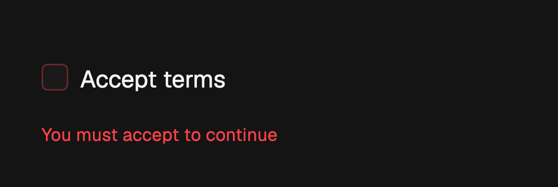 Checkbox error