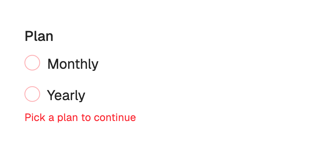Radio error state