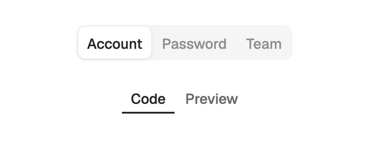 Tabs variants